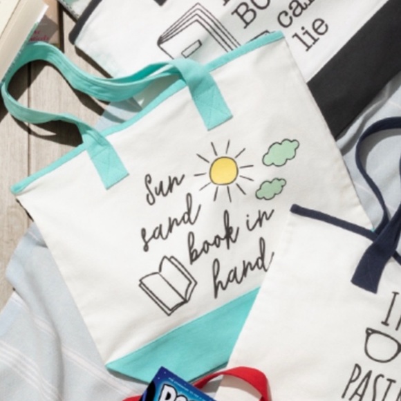 π Sun Sand Book in Hand Beach Pool Tote Bag New! - Picture 1 of 1